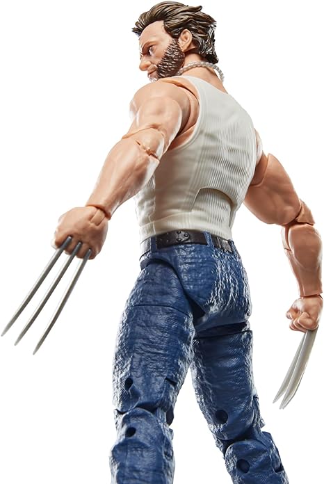 Deadpool Legacy Collection Wolverine Marvel Legends looking over his shoulder with claws out.