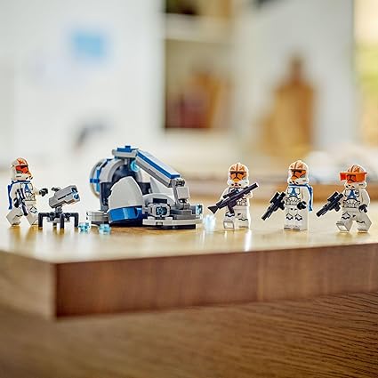 Lego Star Wars 332nd Ahsoka's Clone Trooper Battle Pack playset displayed on table.