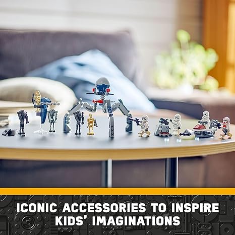 Lego Star Wars Clone Trooper & Battle Droid Battle Pack on display.
