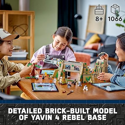 Detailed brick-built model of Yavin 4 Rebel Base.