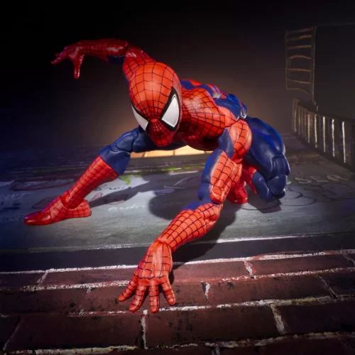 Hasbro Marvel Legends Maximum Series Spider-Man in wall crawling pose.