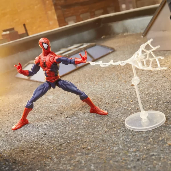 Hasbro Marvel Legends Maximum Series Spider-Man with alternate web effect and effect stand.