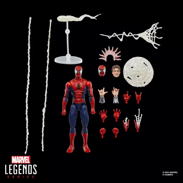 Hasbro Marvel Legends Maximum Series Spider-Man displayed with accessories.