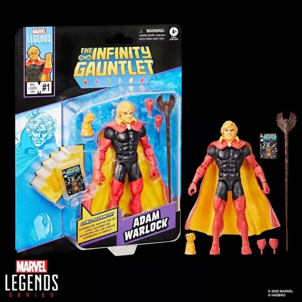 Hasbro Marvel Legends Series Infinity Gauntlet in and out of packaging.