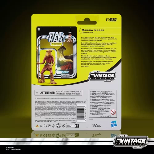 Hasbro Star Wars The Vintage Collection Momaw Nadon, back of packaging.