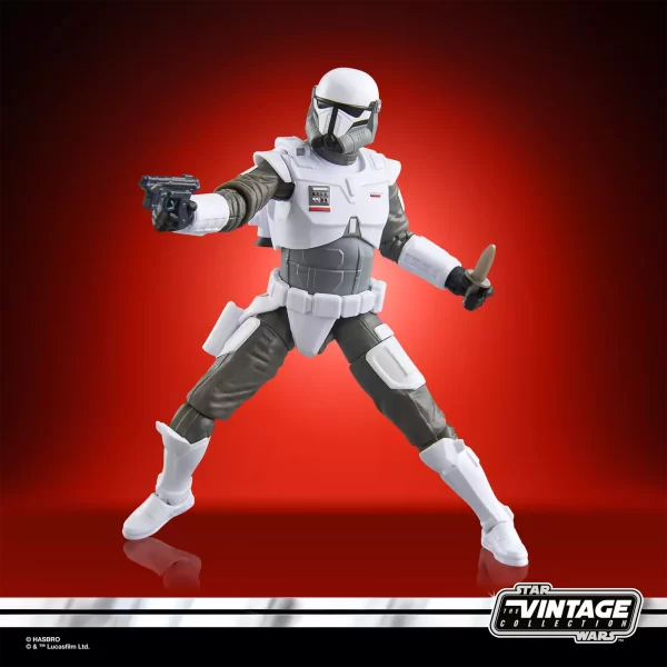 Hasbro Star Wars The Vintage Collection Imperial Armored Commando with blaster pistol and dagger.