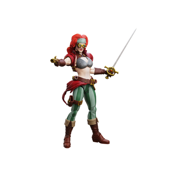 Boss Fight Epic H.A.C.K.S. Red Sonja Steampunk Legend with pistol and sword.