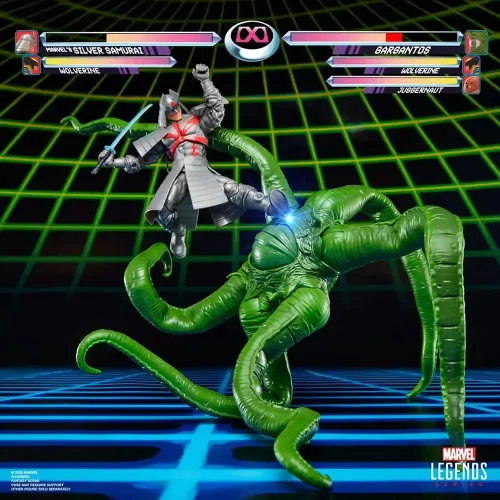 Hasbro Marvel Legends Gamerverse Gargantos getting kick by Silver Samurai.