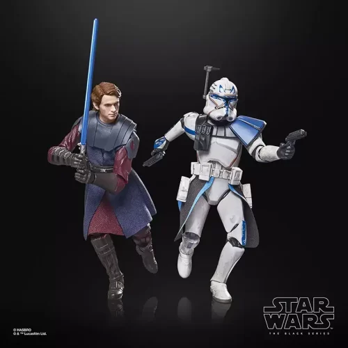 Hasbro Star Wars The Black Series Anakin Skywalker and Clone Captain Rex running into battle.