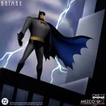 Mezco Toyz One:12 Collective Batman: The Animated Series Batman in iconic pose from TV show's intro.