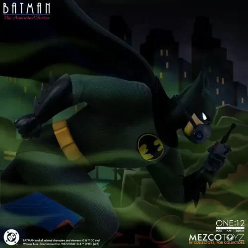 Mezco Toyz One:12 Collective Batman: The Animated Series Batman with gas mask on.
