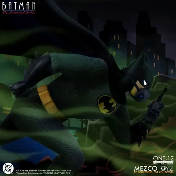 Mezco Toyz One:12 Collective Batman: The Animated Series Batman with gas mask on.