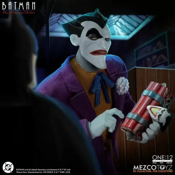 Mezco Toyz One:12 Collective Batman The Animated Series The Joker holding TNT.