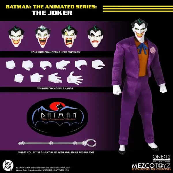 Mezco Toyz One:12 Collective Batman: The Animated Series The Joker with accessories.