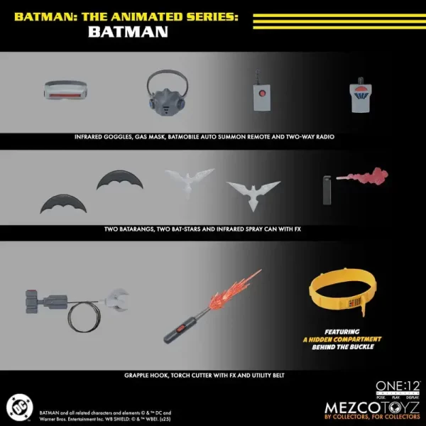 Mezco Toyz One:12 Collective Batman: The Animated Series Batman more accessories.