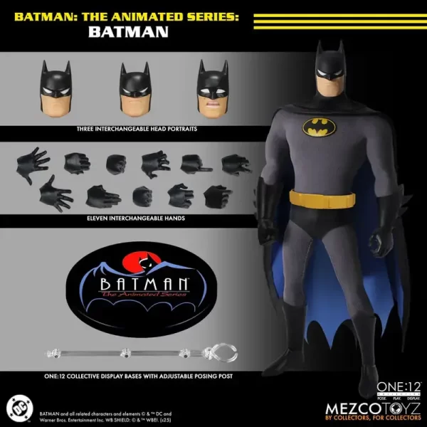 Mezco Toyz One:12 Collective Batman: The Animated Series Batman with accessories.