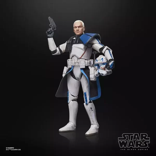 Hasbro Star Wars The Black Series Anakin Skywalker & Clone Captain Rex. Rex with helmet under his arm.