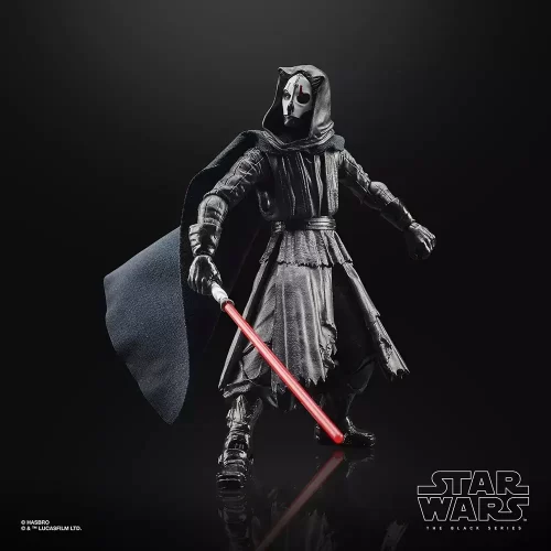 Habro Star Wars The Black Series Gaming Greats Darth Nihilus ready to duel with cape flowing in the wind.