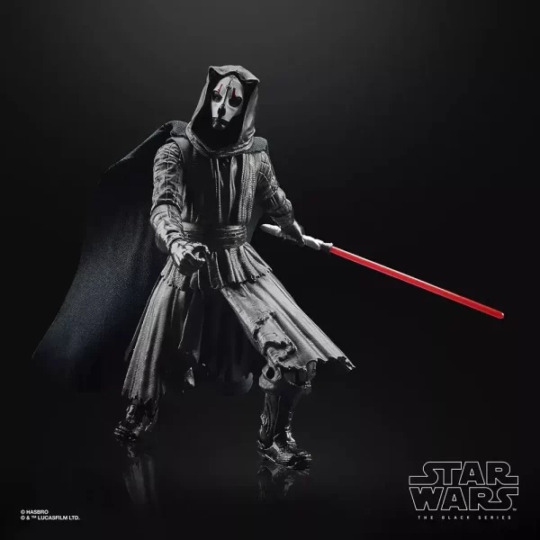 Hasbro Star Wars The Black Series Gaming Greats Darth Nihilus lunging forward with lightsaber in hand.