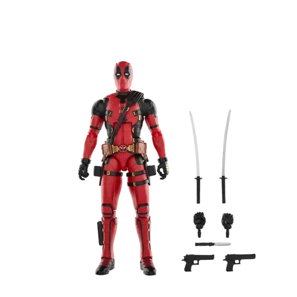Hasbro Marvel Legends Deadpool (Deadpool & Wolverine) with accessories.
