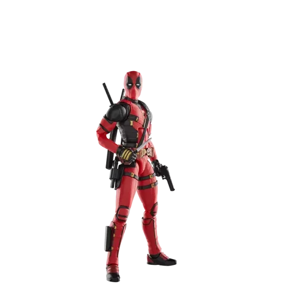 Hasbro Marvel Legends Deadpool (Deadpool & Wolverine) with pistol and baby knife.