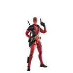 Hasbro Marvel Legends Deadpool (Deadpool & Wolverine) raising pistol in left hand.