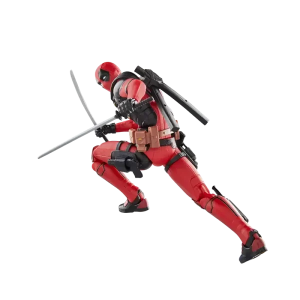 Hasbro Marvel Legends Deadpool (Deadpool & Wolverine) running with swords drawn.