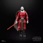 Hasbro Star Wars The Black Series Gaming Greats Darth Malak lit lightsaber at his side.