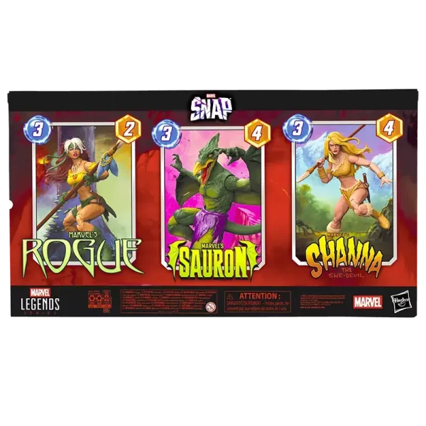 Hasbro Marvel Legends Gamerverse SNAP Savage Land 3-pack. Back of packaging.