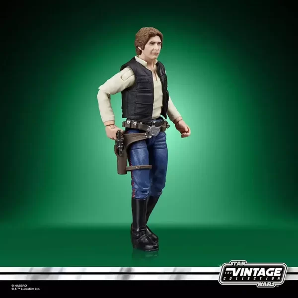 Hasbro Star Wars The Vintage Collection Han Solo drawing his baster.