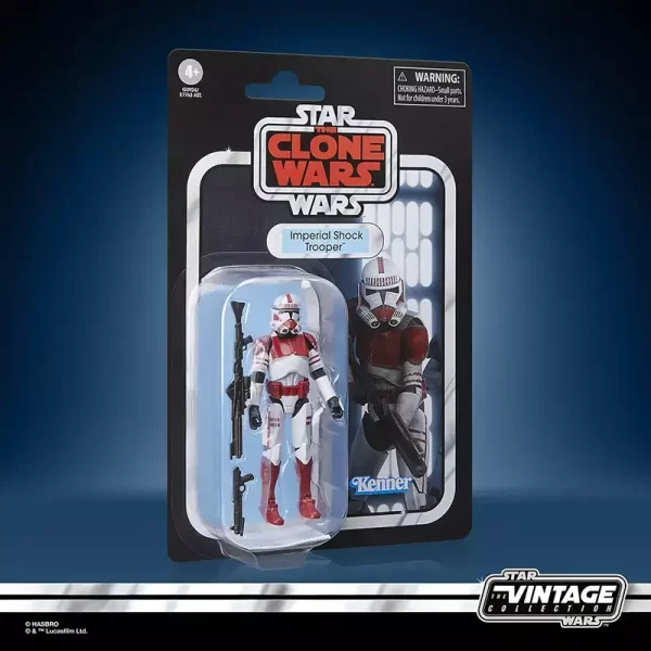 Hasbro Star Wars The Vintage Collection Imperial Shock Trooper in packaging, side view.