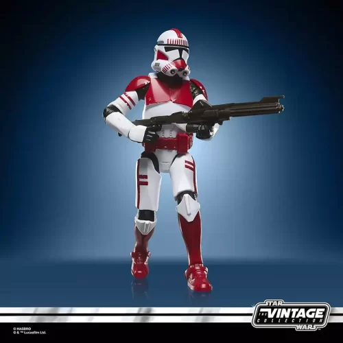 Hasbro Star Wars The Vintage Collection Imperial Shock Trooper firing rifle from the hip.