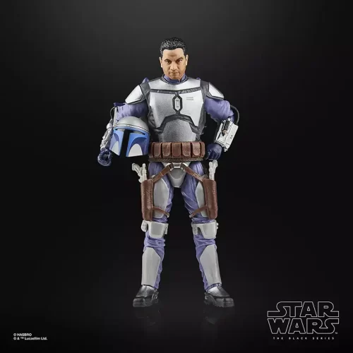 Hasbro Star Wars The Black Series Jango Fett with helmet under arm.