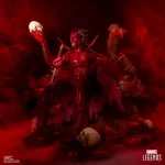 Hasbro Marvel Legends Marvel's Mephisto with Infernal Throne. Mephisto on throne holding skull.