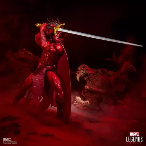 Hasbro Marvel Legends Marvel's Mephisto with Infernal Throne. Mephisto wielding sword.