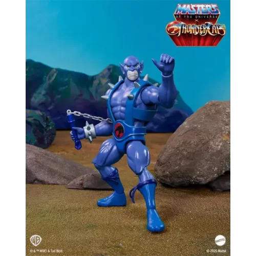 Mattel Masters of the Universe x Thundercats Origins Panthro in iconic fighting pose on Eternia.