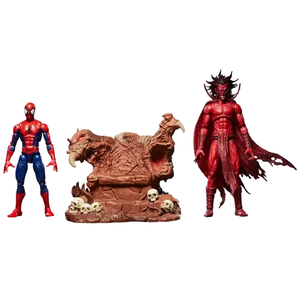 Hasbro Marvel Legends Marvel's Mephisto with Infernal Throne. Spider-Man, throne and Mephisto size comparison.