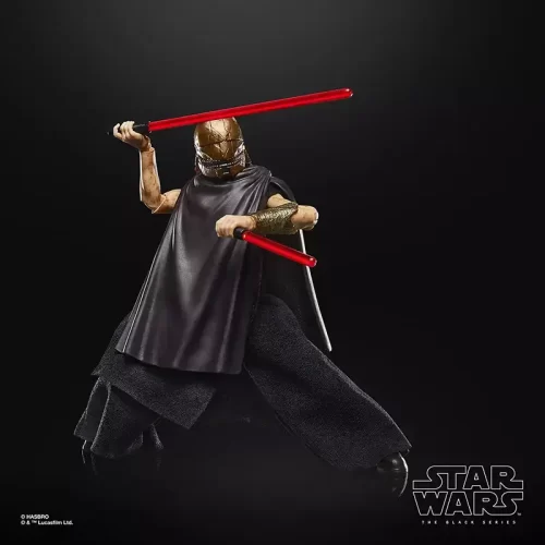 Hasbro Star Wars The Black Series The Stranger (Qimir) with duel red lightsabers.