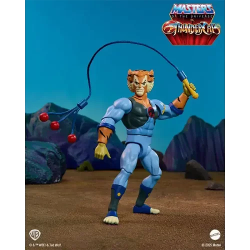 Mattel Masters of the Universe x Thundercats Origins Tygra. Posed with whip on Eternia.