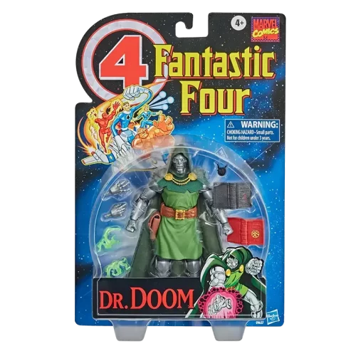 Hasbro Marvel Legends Fantastic Four Retro Dr Doom in packaging.