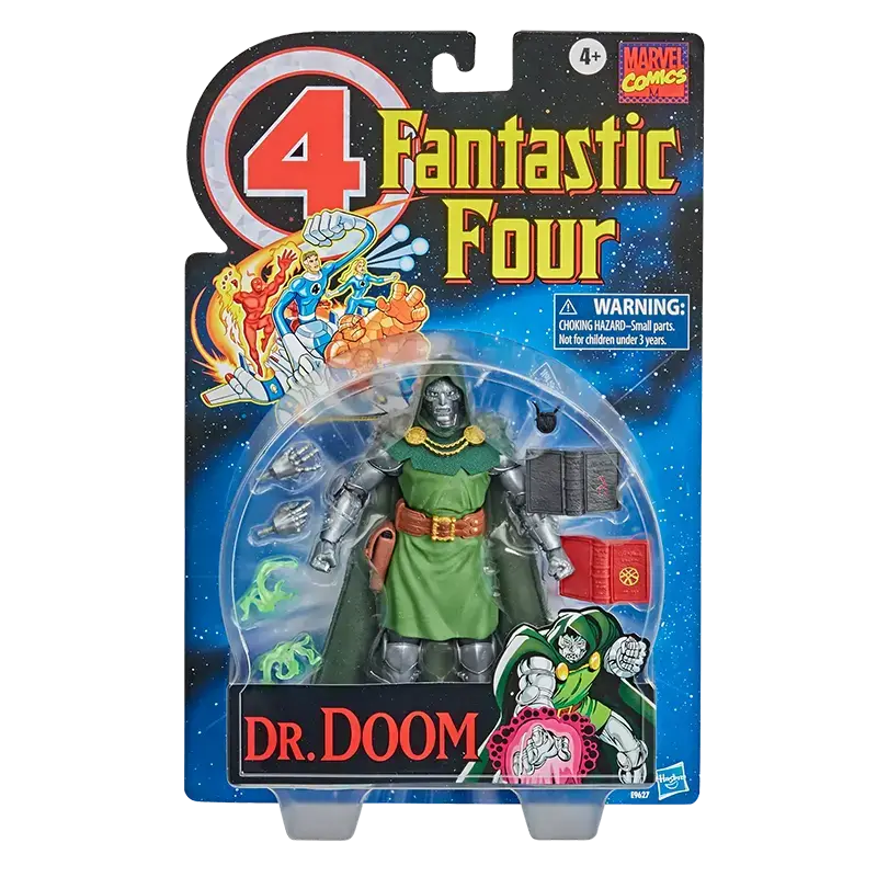 Hasbro Marvel Legends Fantastic Four Retro Dr Doom in packaging.