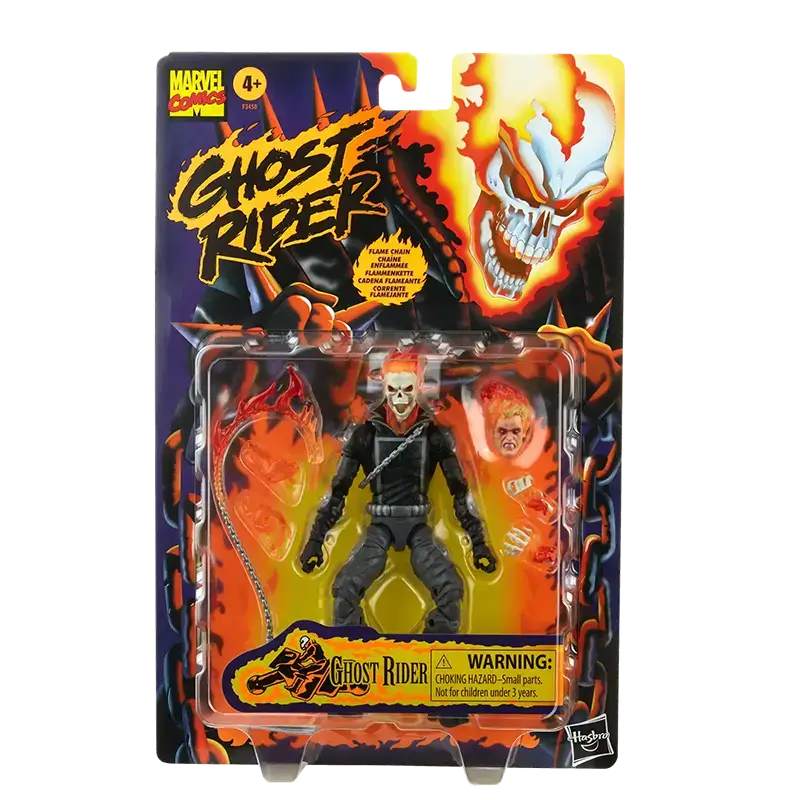 Hasbro Marvel Legends Retro Ghost Rider in packaging.