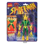 Hasbro Marvel Legends Spider-Man Retro Electro on card back.