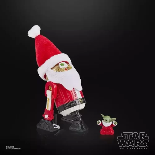 Hasbro Star Wars The Black Series Astromech Droid (Holiday Edition) with Grogu.