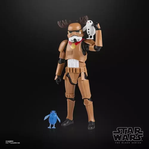 Hasbro Star Wars The Black Series Stormtrooper (Holiday Edition) with porgs.