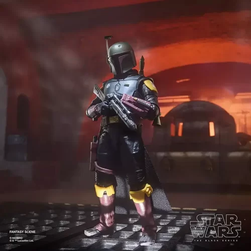 Hasbro Star Wars The Black Series Boba Fett (Book of Boba Fett) in throne room.