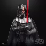 Hasbro Star Wars The Black Series Darth Vader (Duel's End) close up of battle damaged mask.