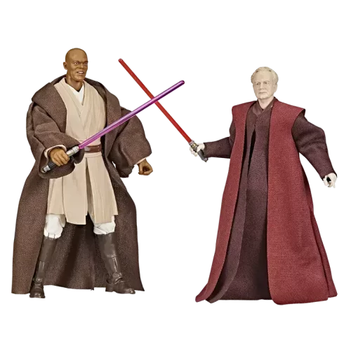 Hasbro Star Wars The Black Series Mace Windu & Darth Sidious dueling.
