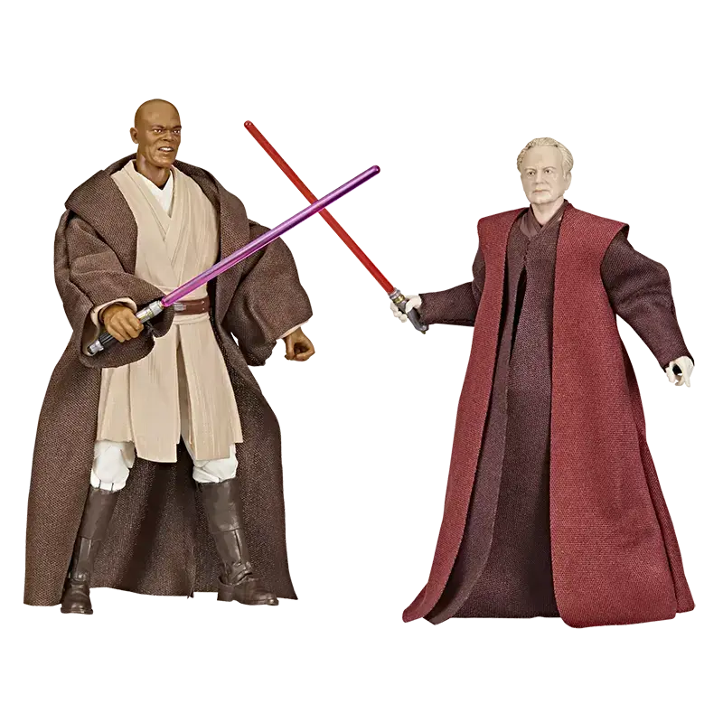 Hasbro Star Wars The Black Series Mace Windu & Darth Sidious dueling.