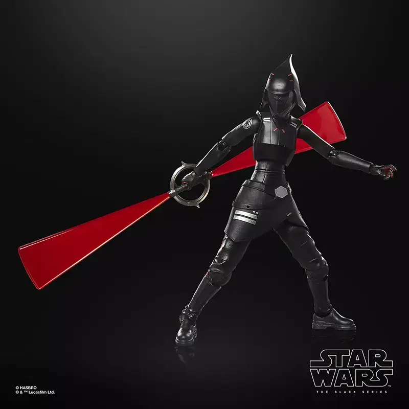 Hasbro Star Wars The Black Series Seventh Sister Inquisitor with double bladed lightsaber.